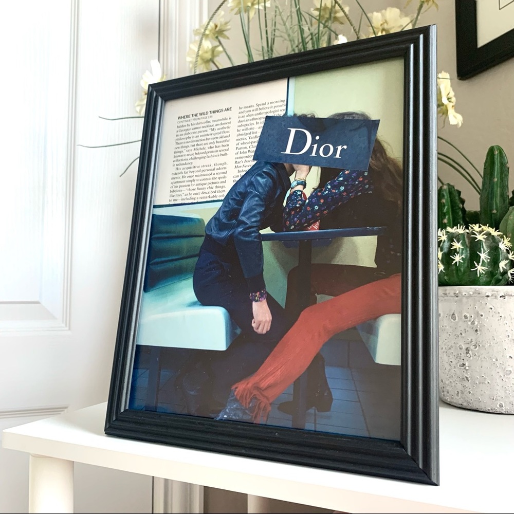 Christian Dior Editorial Wall Art Moody Fashion Cafe Scene Chic Decor